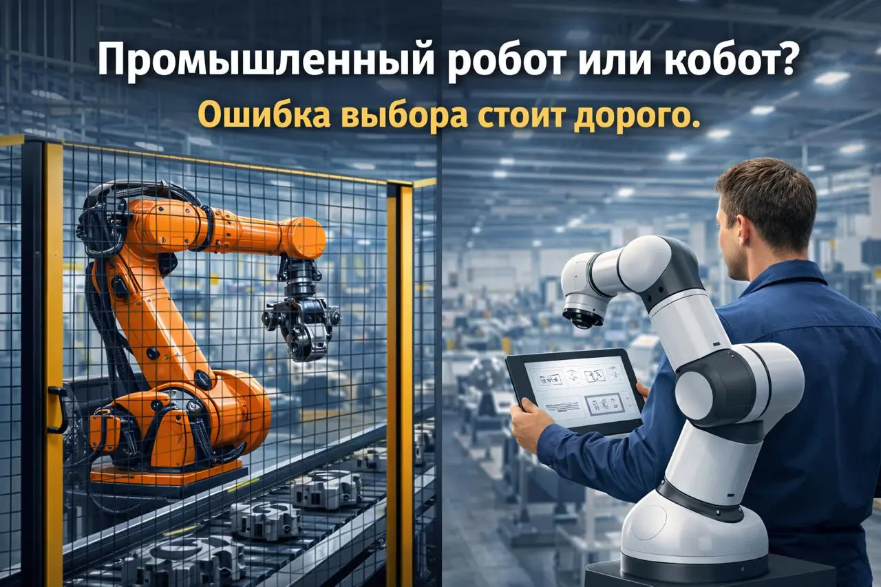 Один из самых частых вопросов от заказчиков:
«Что нам лучше — промышленный робот или кобот?»
И самый опасный подход — выбирать по цене или “по тренду” | Сетка — социальная сеть от hh.ru