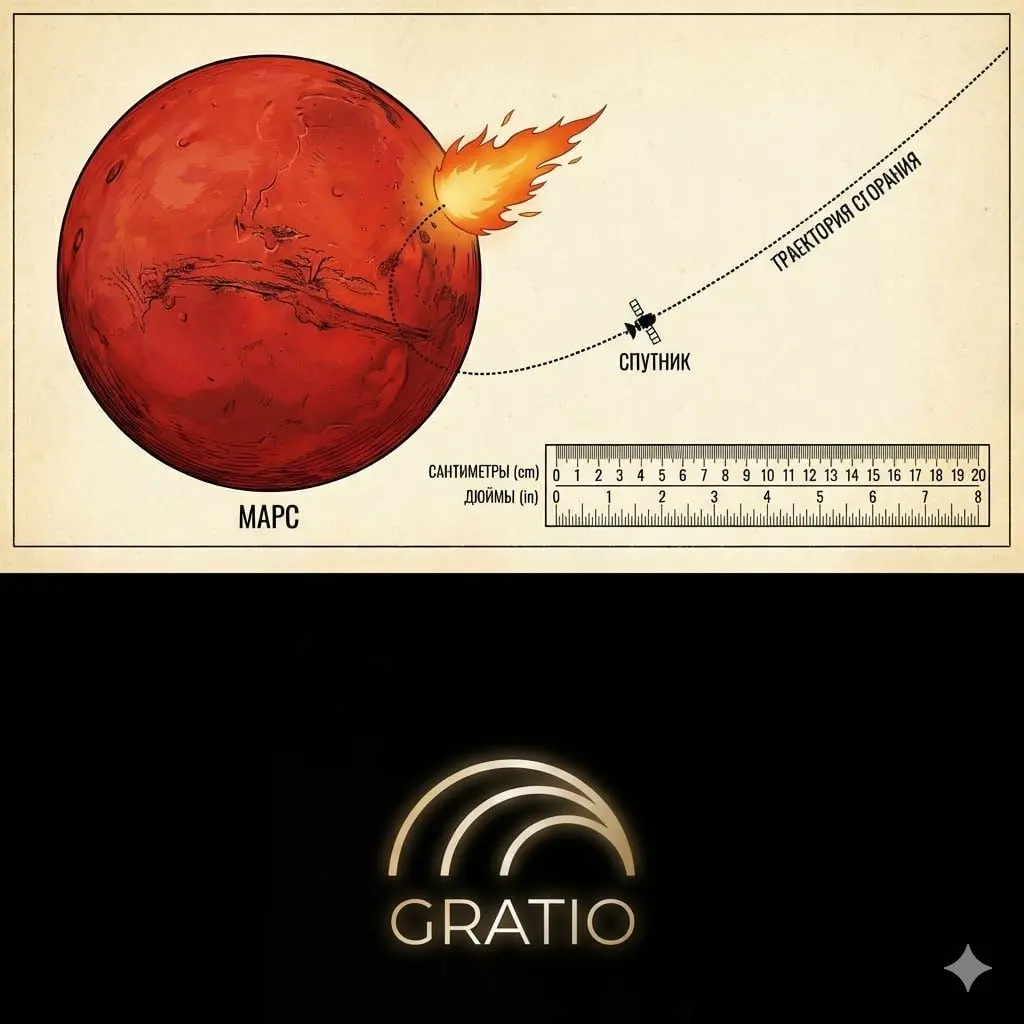 В 1999 году NASA запустили аппарат Mars Climate Orbiter изучать климат Марса. Полет шел идеально 9 месяцев. Но при выходе на орбиту аппарат вошел в атмосферу слишком низко и сгорел | Сетка — социальная сеть от hh.ru