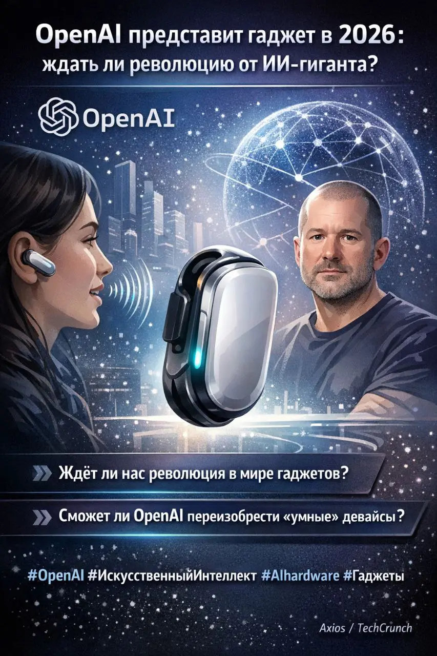 OpenAI представит первый свой гаджет в 2026: ждать ли революцию от ИИ-гиганта?
Скоро «умный» мир ждет пополнение: в 2026 году OpenAI планирует выпустить свой первый гаджет | Сетка — социальная сеть от hh.ru