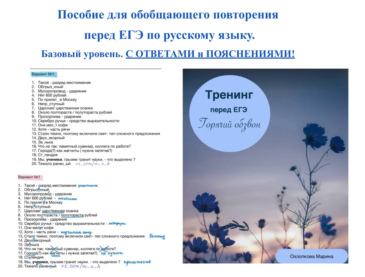 Пособие для обобщающего повторения перед ЕГЭ по русскому.
Незаменимая «вещь» для репетиторов!
20 блоков по 20 вопросов = для работы на занятии и для домашних работ | Сетка — социальная сеть от hh.ru