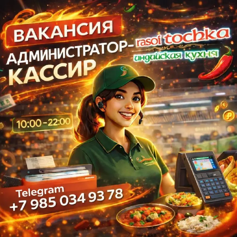 АДМИНИСТРАТОР-КАССИР
4 000₽ - 4 500₽
корнер индийской кухни
• Москва
• Рестораны/Кафе
• +79850349378
Jober - удобный mini app с быстрым доступом к вакансиям | Сетка — социальная сеть от hh.ru