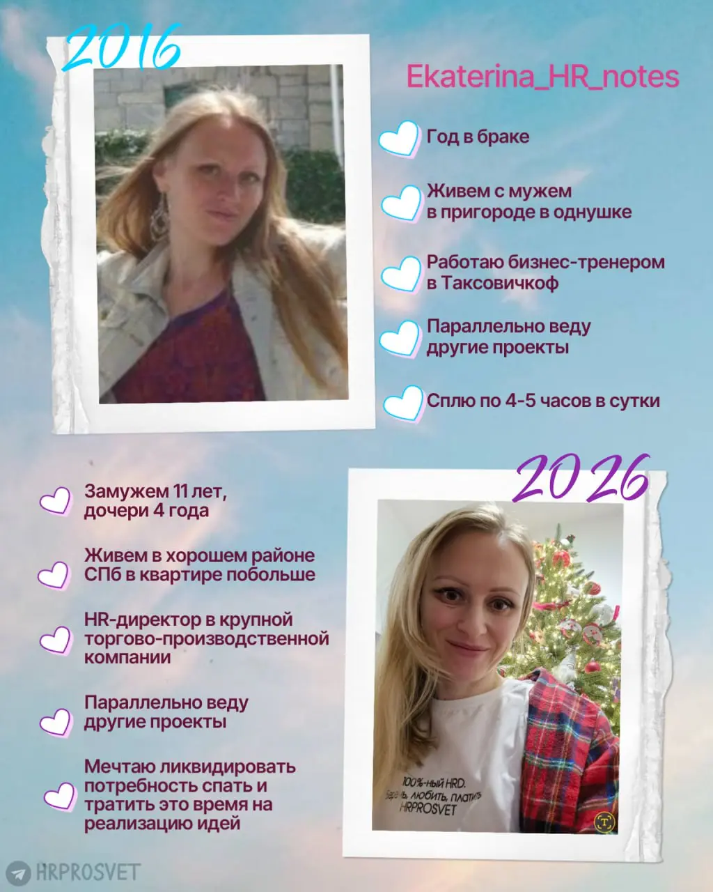 Мы с коллегами из @hrprosvet в тренде 2016-2026 😍 Смотрите, какой классный пост вышел! Ищите мою карточку 🥹
Вы помните ваш 2016?
Спросили у наших авторов | Сетка — социальная сеть от hh.ru