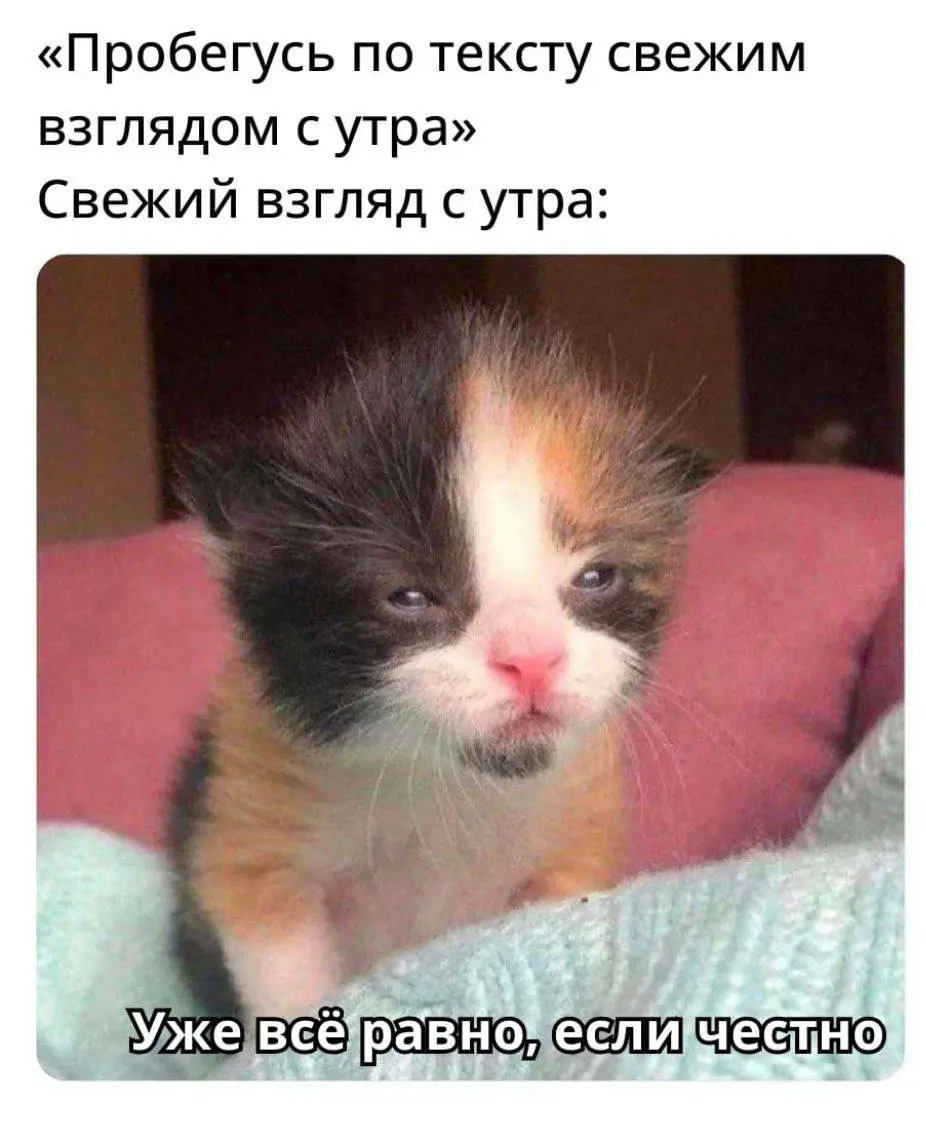 Вы когда-нибудь мечтали стать выспавшейся версией себя?
У меня не получается 😆 Мне даже не хочется представлять, что это за персонаж такой | Сетка — социальная сеть от hh.ru
