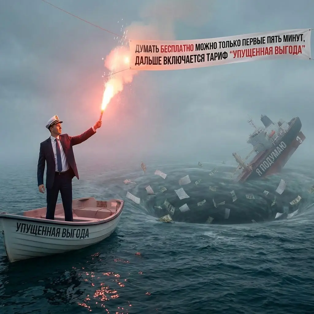 #ШуткаПонедельника
Фраза клиента "Я подумаю" — это настоящий Бермудский треугольник в мире продаж | Сетка — социальная сеть от hh.ru