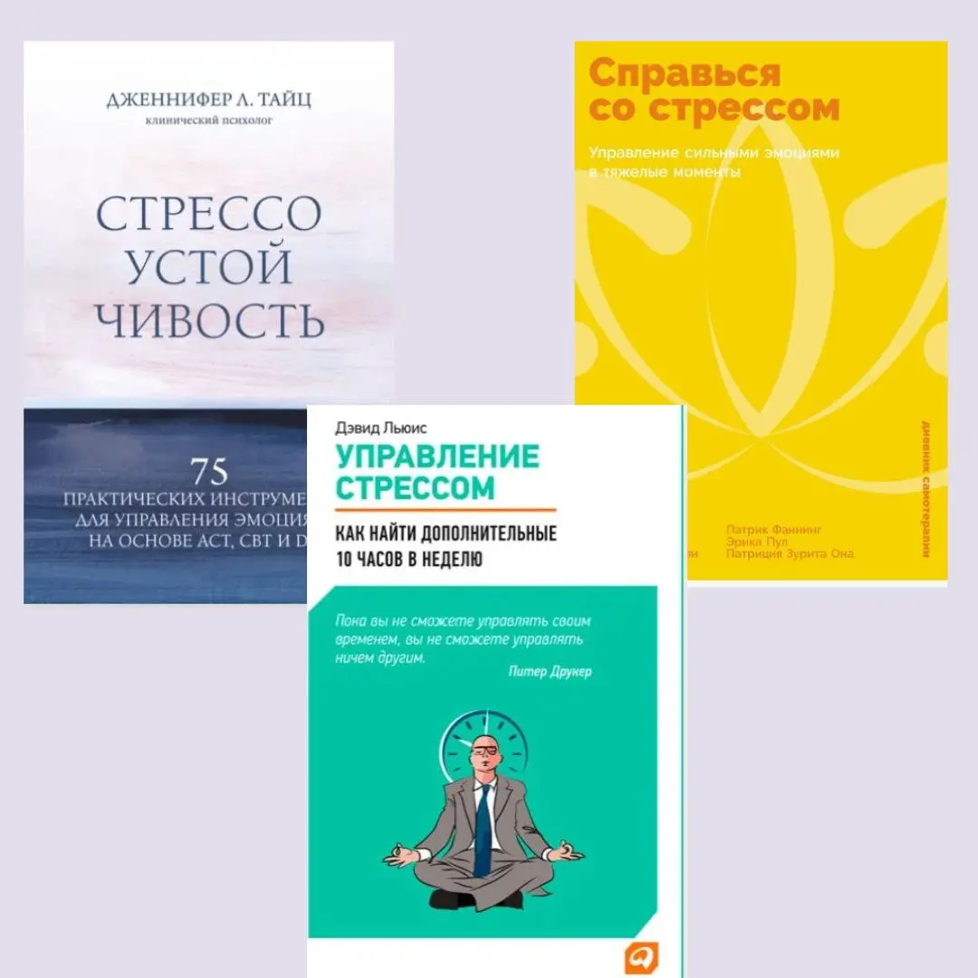 “Справься со стрессом: Управление сильными эмоциями в тяжелые моменты”, авторы Джеффри Брэнтли, Мэтью Маккей, Шери ван Дейк, Джеффри Вуд.“
"Стрессоустойчивость | Сетка — социальная сеть от hh.ru