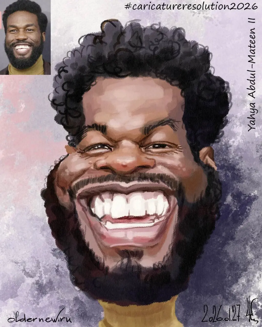 27 Yahya Abdul-Mateen II
Ежегодный январский вызов Международной ассоциации карикатуристов (ISCA)
#caricatureresolution2026 #crYahyaAbdulMateenII | Сетка — социальная сеть от hh.ru
