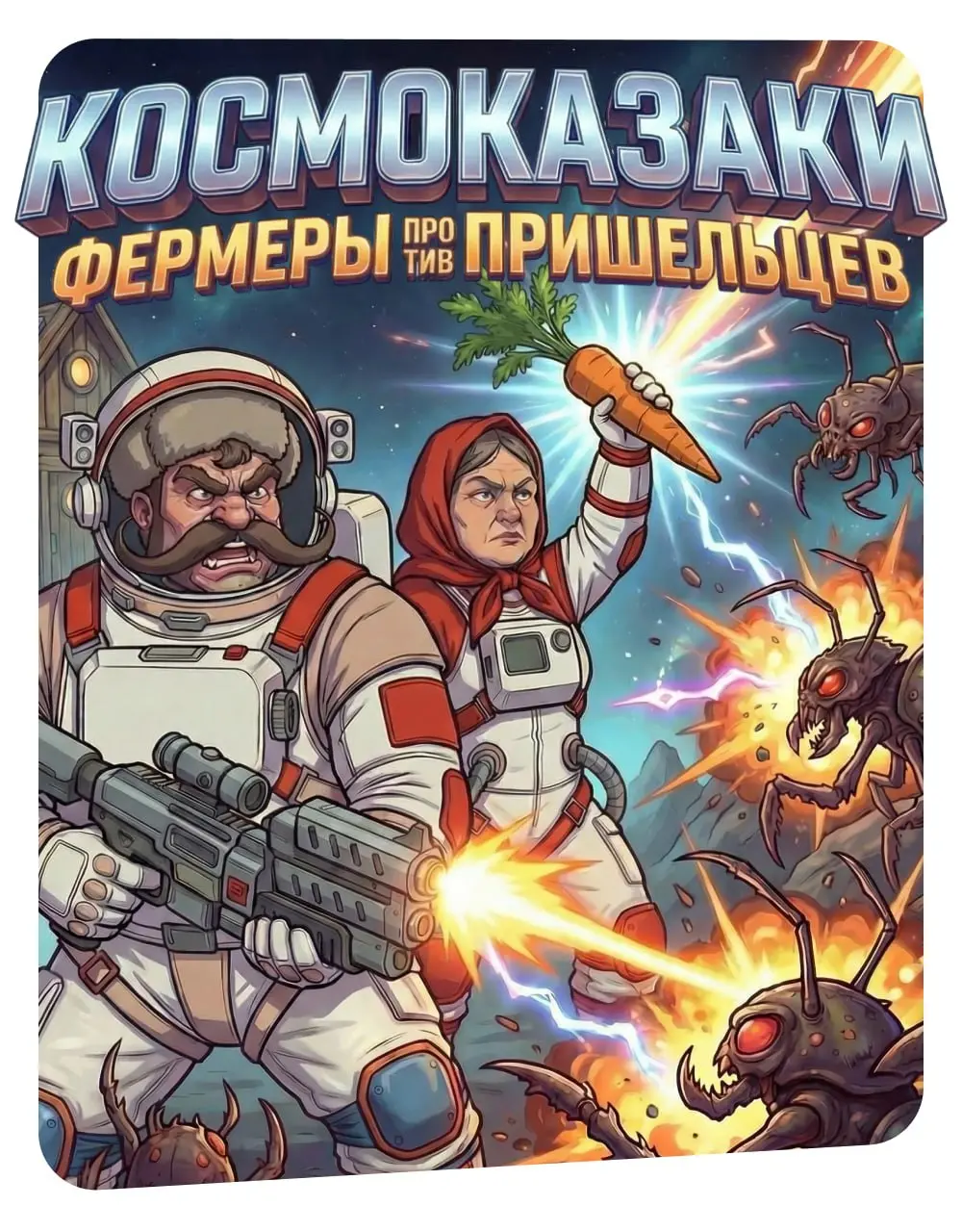 Ребята, всем салют! Пока мы делаем наших шедевральных бабок, залетаем с еще одним мощным проектом "Космоказаки против пришельцев" | Сетка — социальная сеть от hh.ru