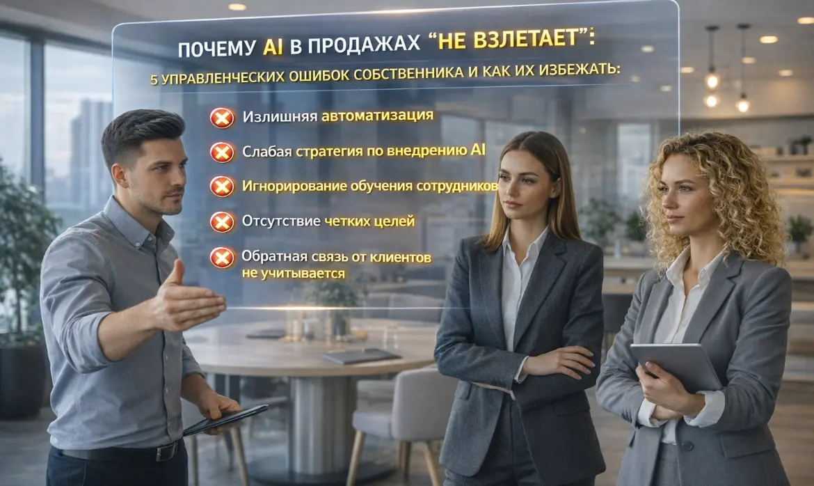 Почему AI в продажах “не взлетает”: 5 управленческих ошибок | Сетка — социальная сеть от hh.ru