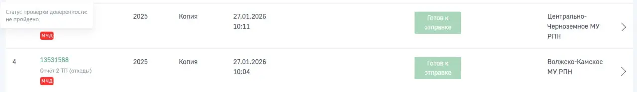 🌿 Статус проверки МЧД "Не пройдено" в личном кабинете Природопользователя
В ЛК Природопользователя загружена МЧД согласно инструкции | Сетка — социальная сеть от hh.ru