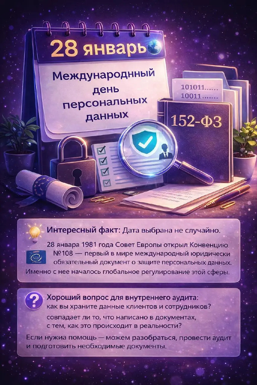 🌍 28 января - Международный день персональных данных
Хороший повод остановиться и посмотреть на свои процессы и документы | Сетка — социальная сеть от hh.ru