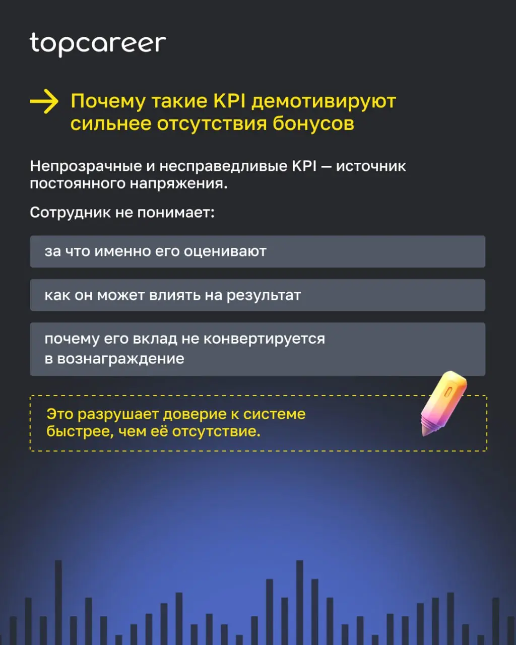 KPI — один из самых сильных рычагов мотивации. Но также и один из самых частых источников напряжения в командах | Сетка — социальная сеть от hh.ru