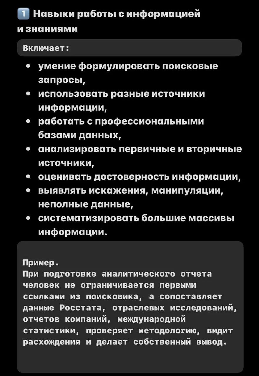 10 основных навыков цифровизации в карточках
Важно сразу уточнить: это расширенная модель цифровых компетенций, а не требования к каждому сотруднику | Сетка — социальная сеть от hh.ru