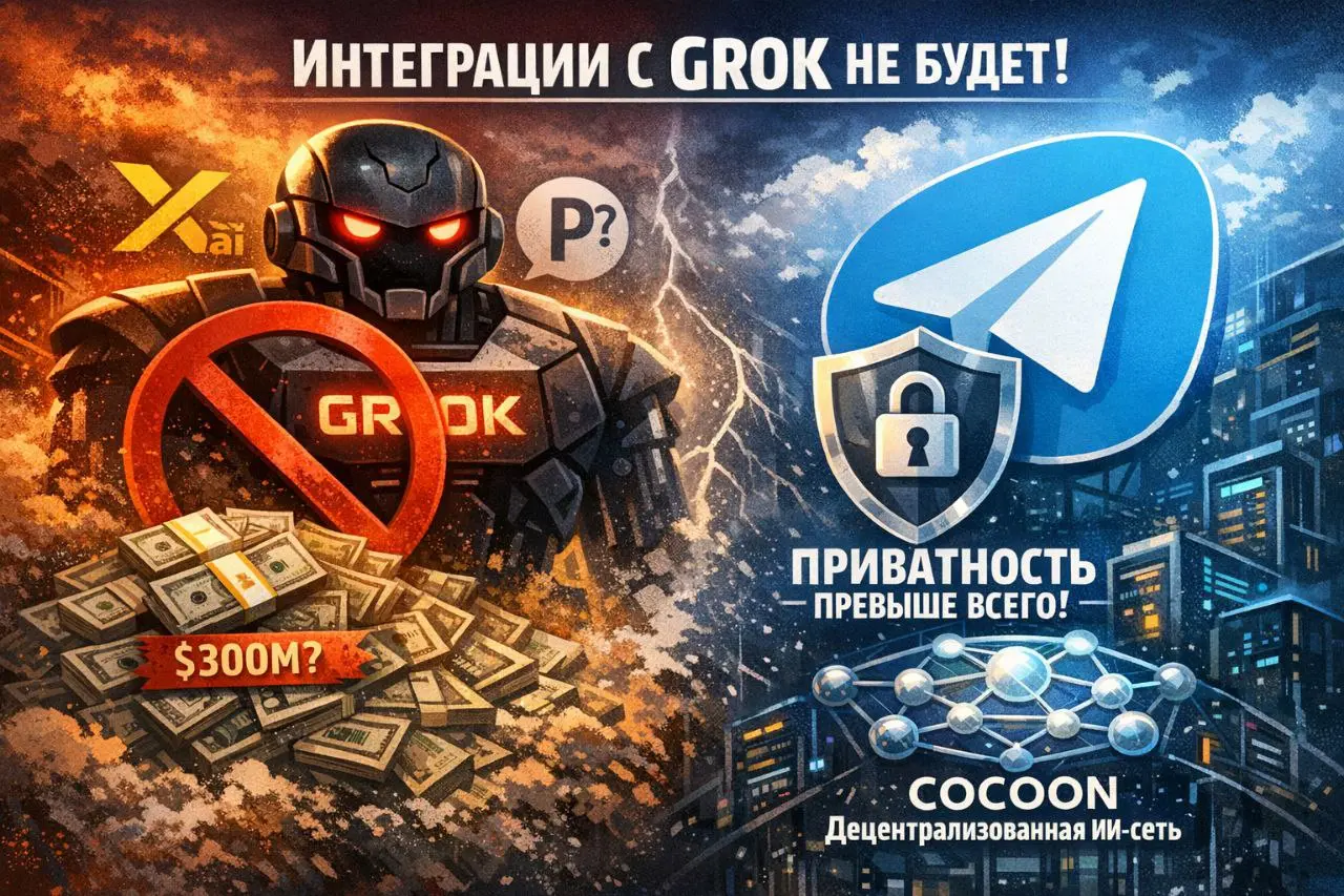 🧠 Интеграция Grok в Telegram, которую многие ждали еще летом (мой пост), так и не состоится.
Официальная позиция: бескомпромиссность Telegram в вопросах приватности пользователей | Сетка — социальная сеть от hh.ru