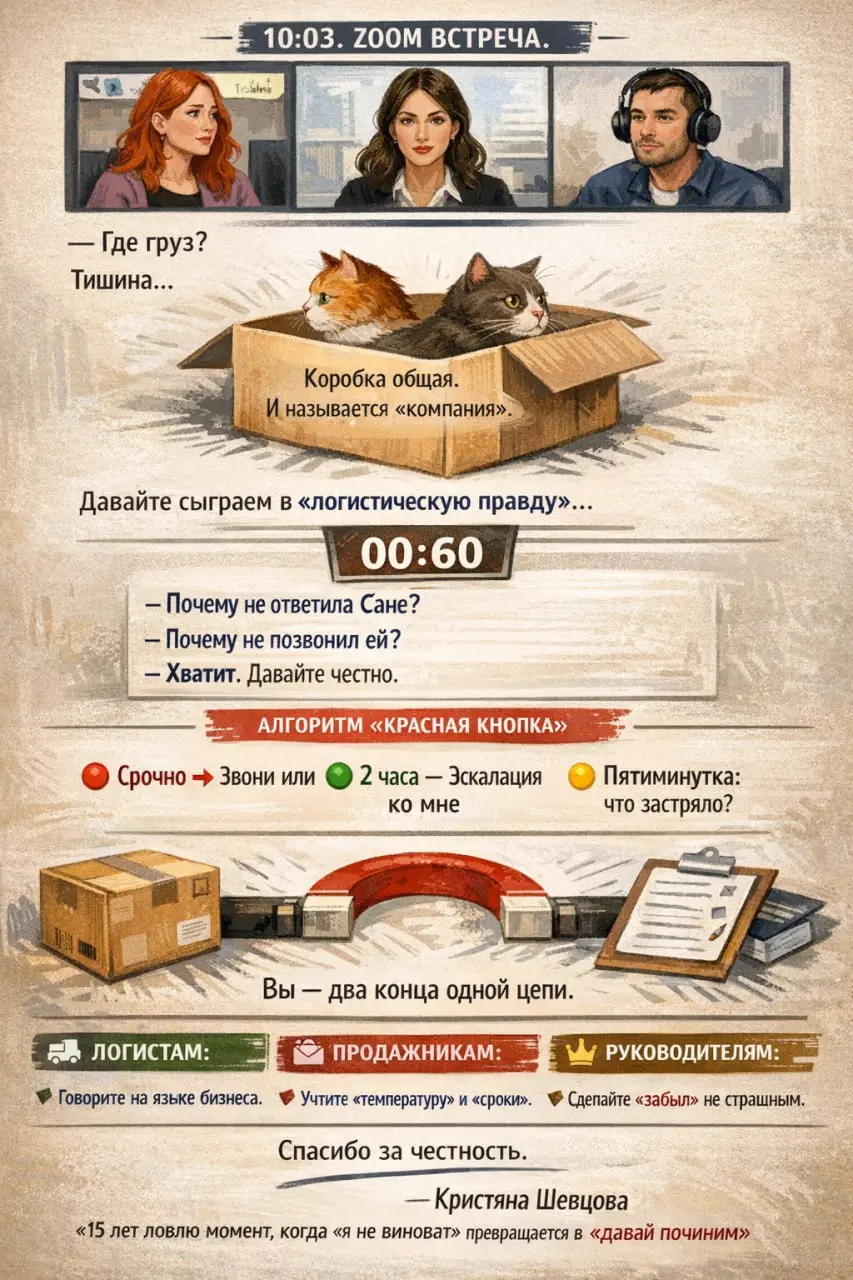 10:03. Конференц-зал «Байкал». Запах разогретого ланча и тихого саботажа.
— Итак, — начинаю я, — маршрут Москва—Ташкент. Срок — 5 дней. Прошло 9. Где груз?
Тишина. Как на таможне в выходной | Сетка — социальная сеть от hh.ru