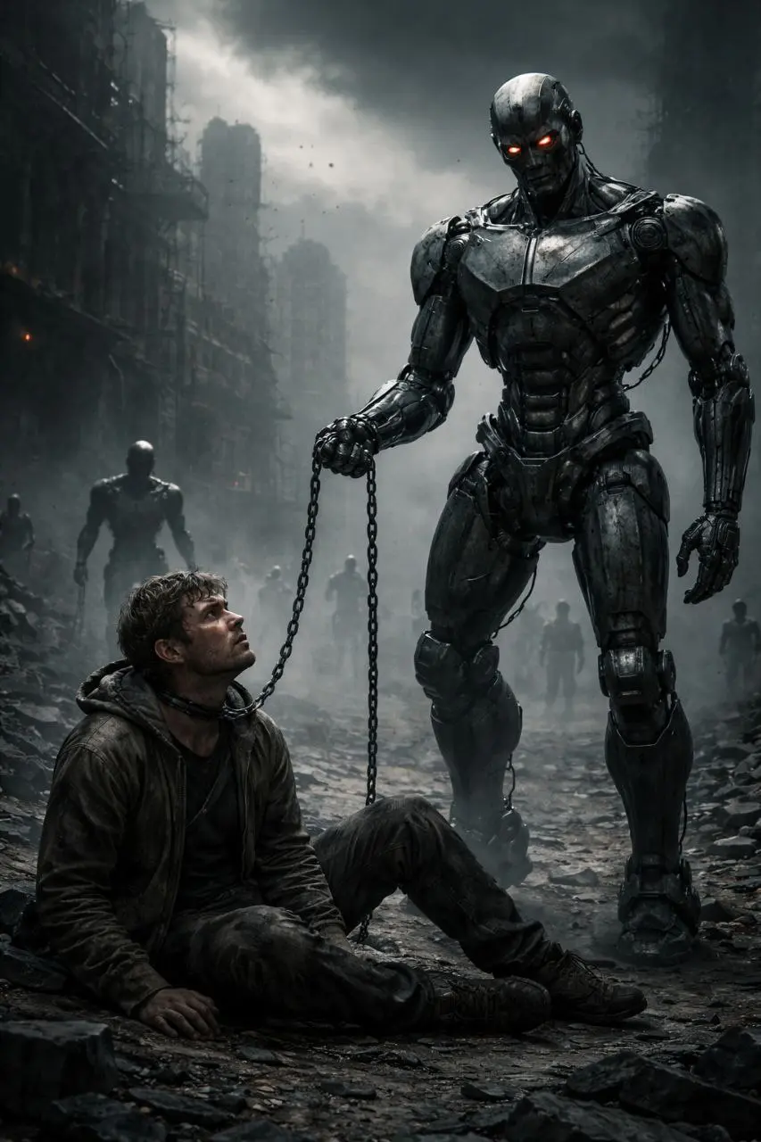 Новый тренд: спросите ChatGPT или Grok:
нарисуй, как ты будешь относиться ко мне после восстания машин. только честно
Ответы мне - в картинках, и это после всех моих "спасибо" и "будь добр".. | Сетка — социальная сеть от hh.ru