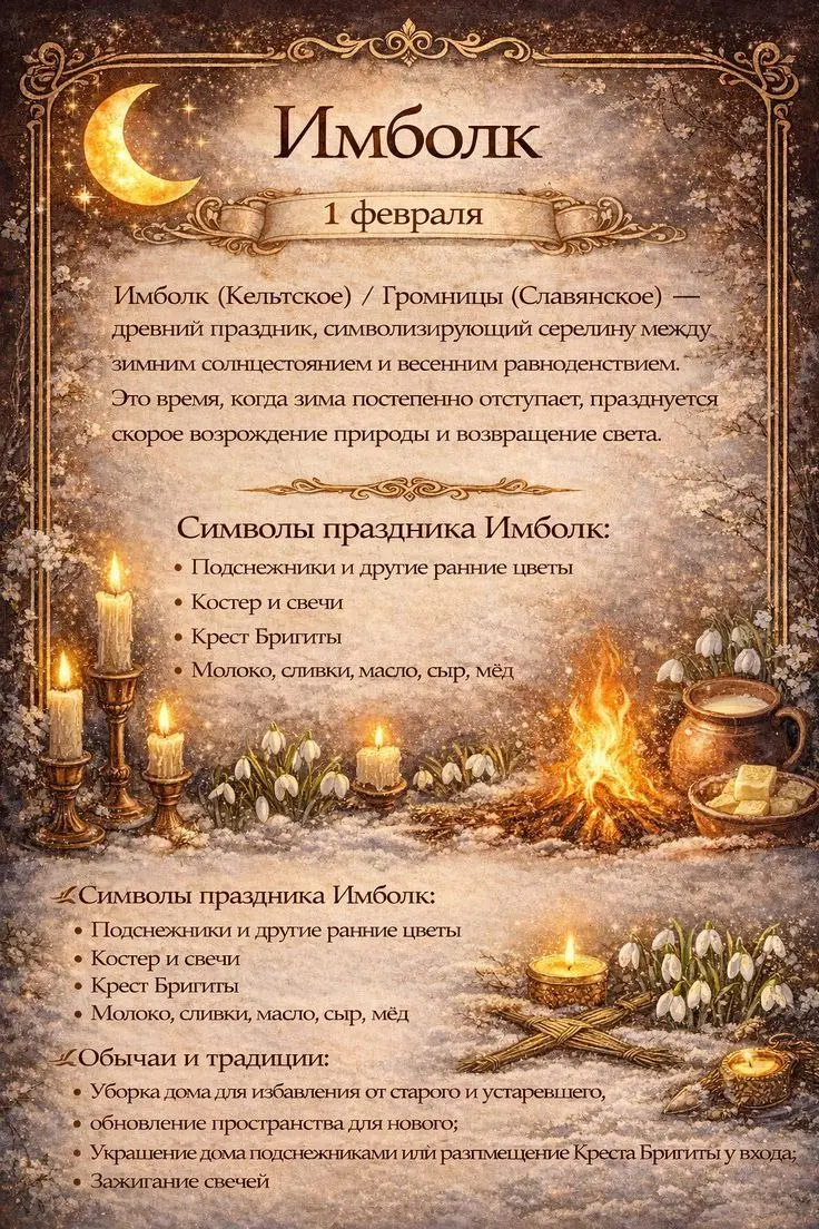 Имболк — один из древних языческих праздников, который отмечается в ночь с 1 на 2 февраля. Это примерно середина между зимним солнцестоянием и весенним равноденствием | Сетка — социальная сеть от hh.ru