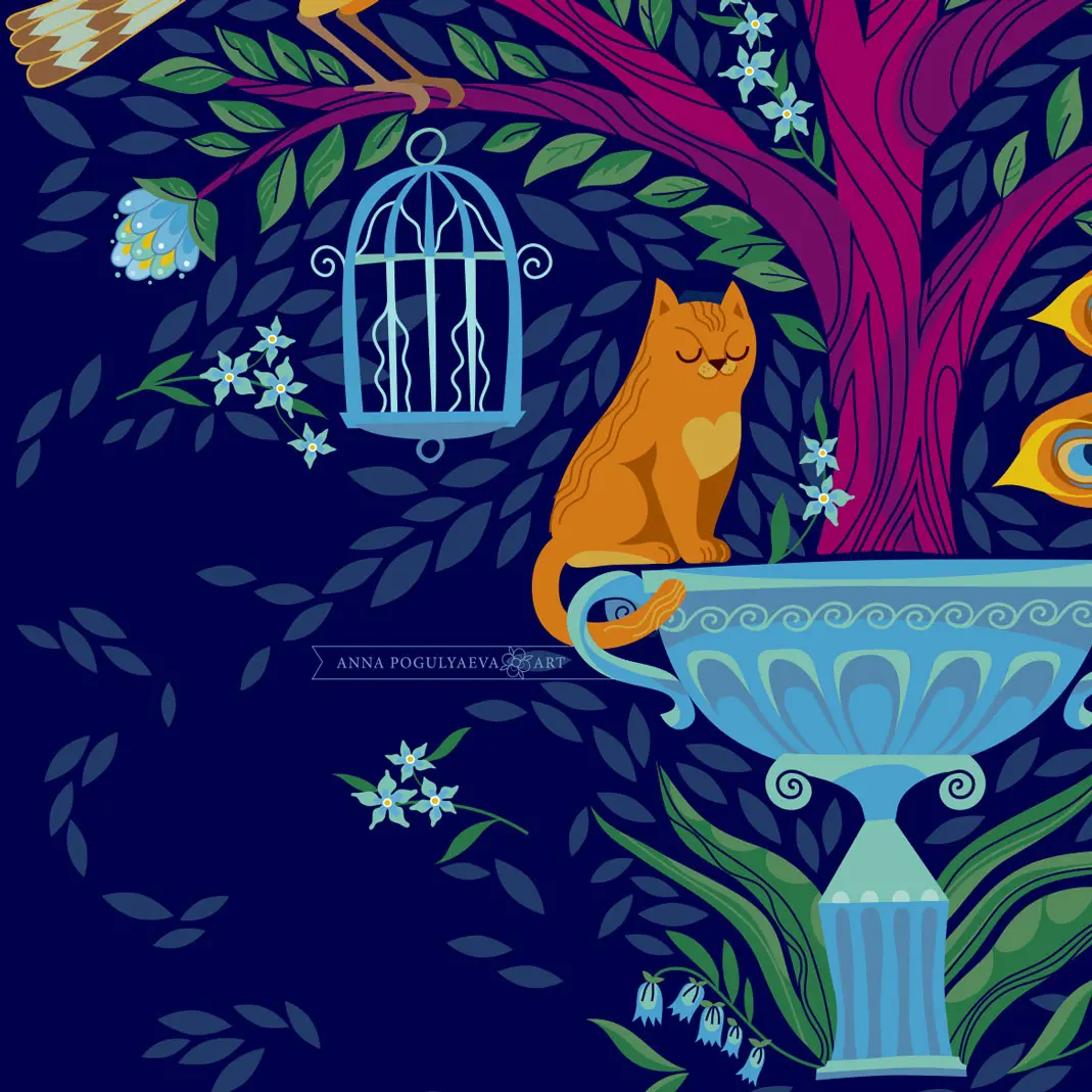 Истории ночного сада. Векторная иллюстрация | Сетка — социальная сеть от hh.ru