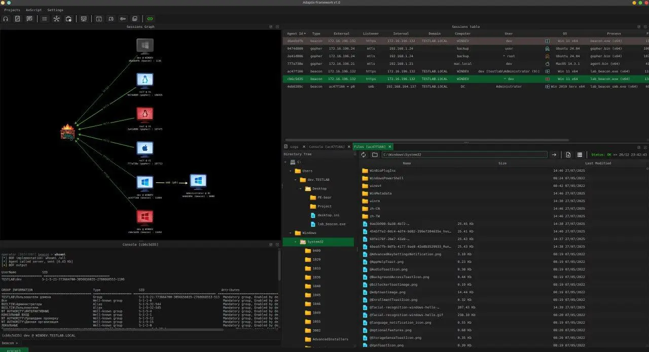 AdaptixC2 v1.1 UPDATE

DNS/DoH листенер для beacon
Мультилистенеры в gopher
Система Events/Hooks
Новый тип экстендеров - service

Полный лог по обновлению: https://adaptix-framework.gitbook | Сетка — социальная сеть от hh.ru