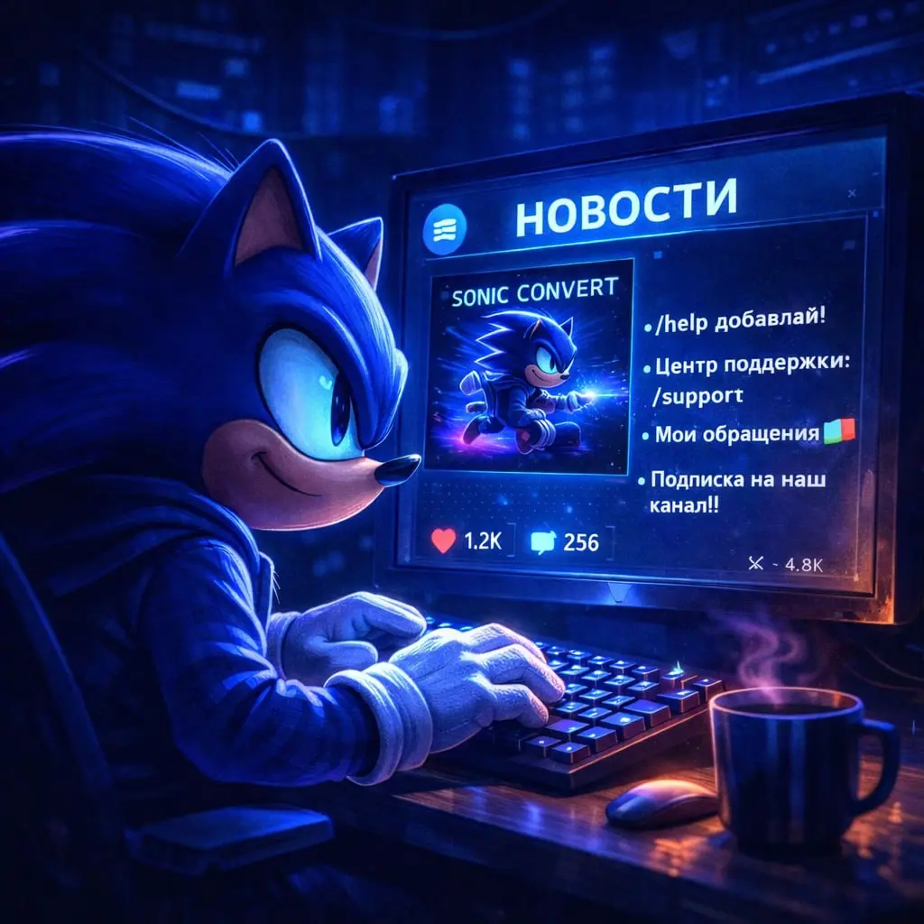 🚀 Обновление Sonic Convert
Мы прокачали бота, чтобы пользоваться стало удобнее и быстрее 👇
✅ Добавили /help— теперь есть подробная инструкция по всем возможностям бота
🛠 /support — центр поддержки
• м... | Сетка — социальная сеть от hh.ru
