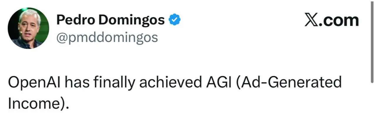 OpenAI официально достигли статуса AGI, но есть нюанс...
#humor к новости о появлении рекламы в выдаче ChatGPT...
В этом посте были ссылки, но мы их удалили по правилам Сетки | Сетка — социальная сеть от hh.ru