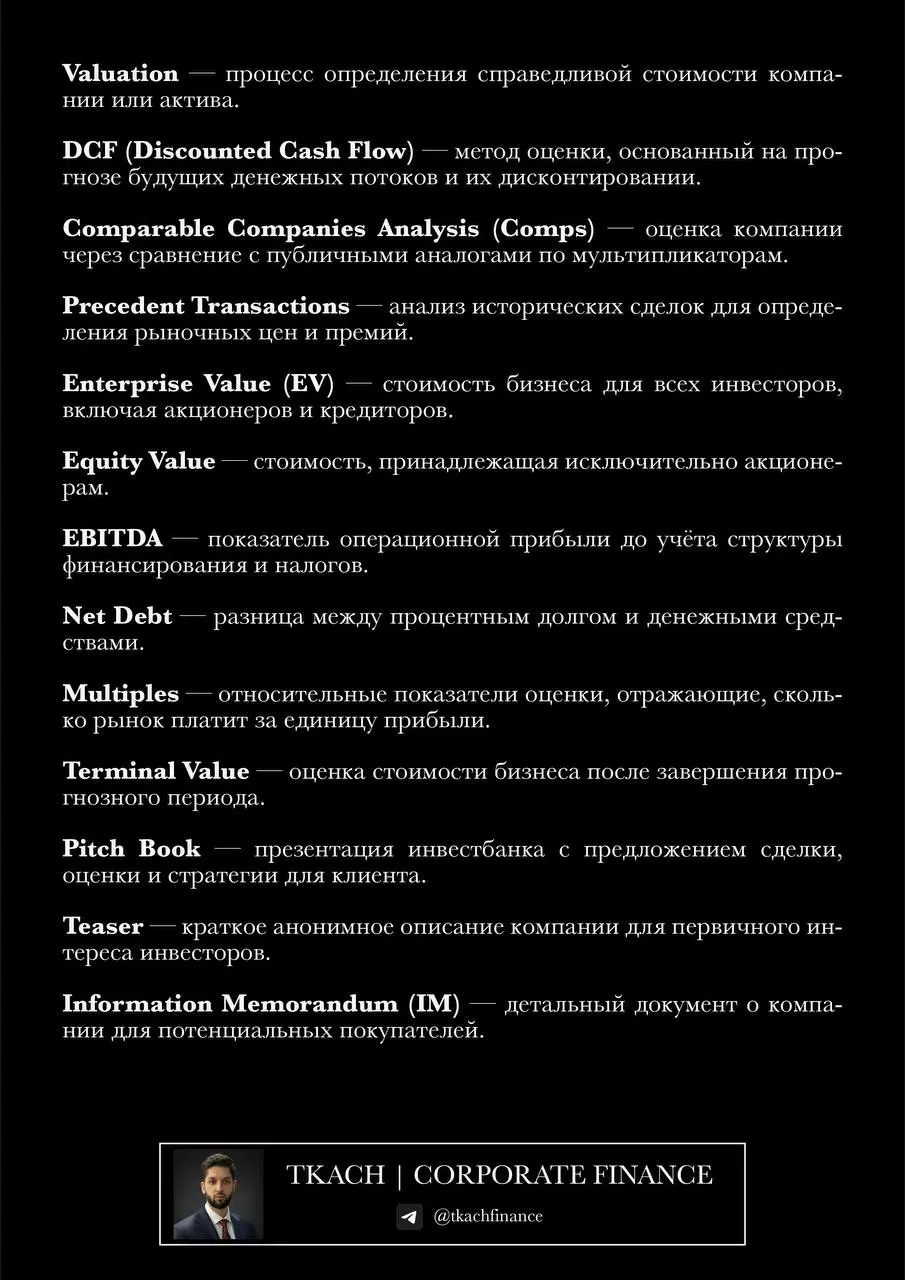 #полезно@tkachfinance  
Подготовил для вас подборку из 100 ключевых терминов инвестиционного банкинга - тех самых слов и выражений, которые часто встречаются в презентациях, тизерах и разговорах про с... | Сетка — социальная сеть от hh.ru