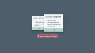 Overlapping Sushi Cards - Анимация перекрывающиеся карточек. Реализована с помощью JavaScript.
https://codepen.io/lonekorean/pen/QWyjaeg | Сетка — социальная сеть от hh.ru