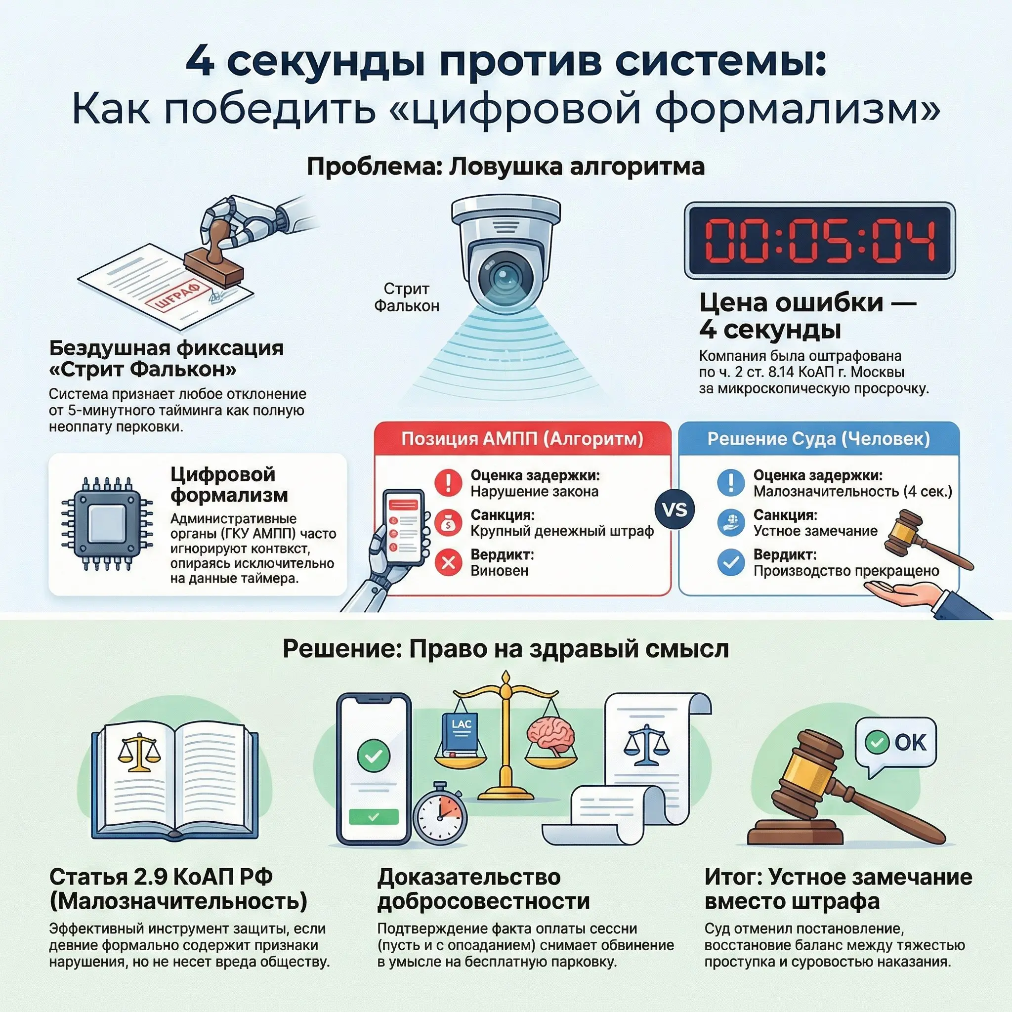 КАК 04 СЕКУНДЫ РЕШИЛИ ИСХОД ДЕЛА В СУДЕ
Я ранее писал о том, что мне удалось добиться отмены штрафа московскому ООО за несвоевременную оплату парковки | Сетка — социальная сеть от hh.ru