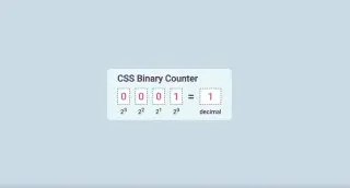 CSS Binary Counter - Двоичный счетчик. Реализована с помощью CSS.
https://codepen.io/lonekorean/details/qBbOpev | Сетка — социальная сеть от hh.ru