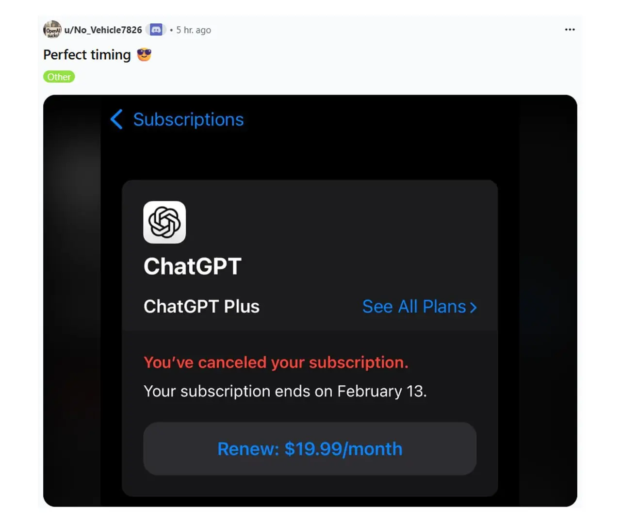 ChatGPT начали бойкотировать — юзеры массово отменяют подписку
Люди возненавидели притворныйстиль чат-бота, ошибки в ответах, а также политику компании — OpenAI отказалась от популярных моделей GPT-5 ... | Сетка — социальная сеть от hh.ru