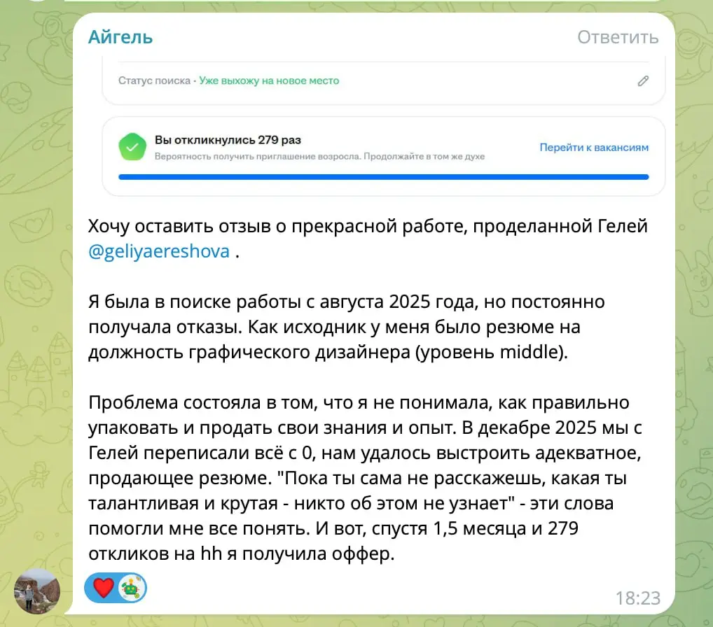 Ну мёд, ну медятина🏆
Я кстати теперь #отзывы складирую еще и в нашей открытой группе @vmestevit
Присоединяйтесь😣 | Сетка — социальная сеть от hh.ru