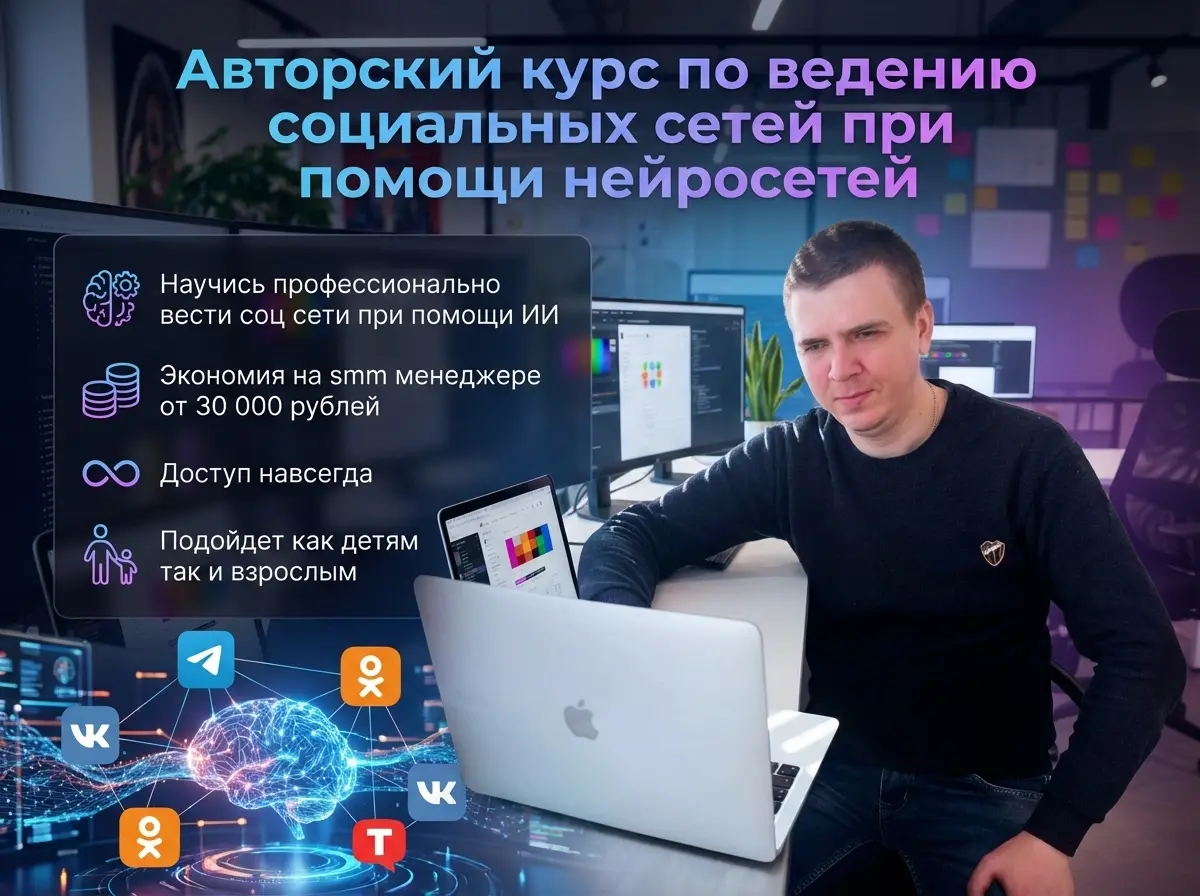 Курс для тех кто хочет изучить ИИ для ведения соц сетей | Сетка — социальная сеть от hh.ru