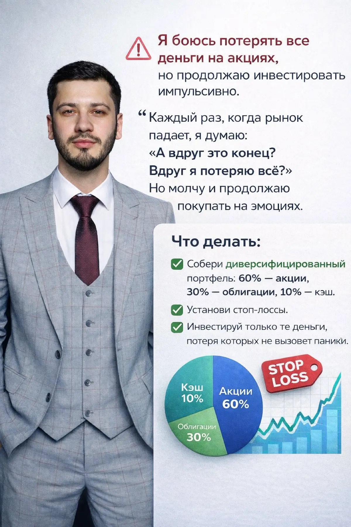 Я боюсь потерять все деньги на акциях, но продолжаю инвестир | Сетка — социальная сеть от hh.ru