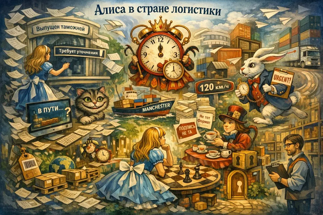 Сегодня немного помогла коллегам с брошенными контейнерами , а сейчас шла по лестнице и взгляд упал на книгу Алиса … и пазл сложился )))
Алиса в стране логистики
или Почему груз сегодня «в пути», а за... | Сетка — социальная сеть от hh.ru