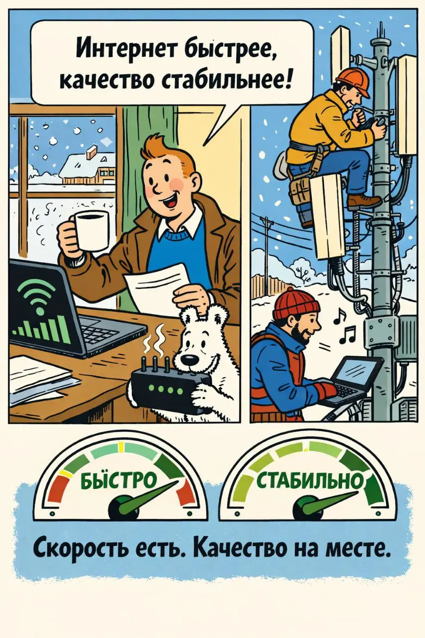 📡 Пятница, снег за окном, а интернет - всё быстрее.
Пока мы пытаемся вспомнить, как было летом без сугробов, российские операторы в очередной раз ускорили интернет | Сетка — социальная сеть от hh.ru