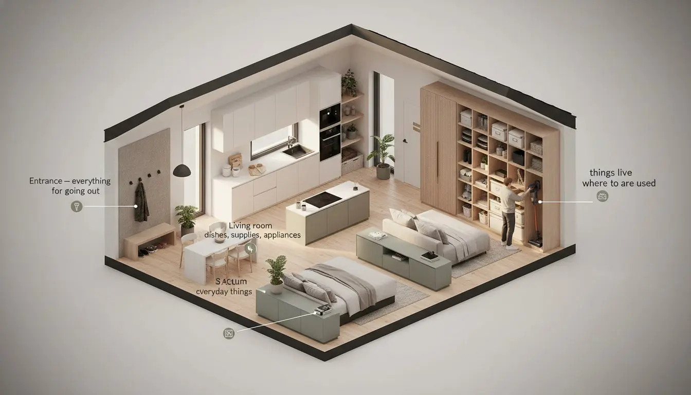 Хотите, чтобы дом работал, а не был складом? 🏠
Мы проектируем не мебель, а систему зон: вещи живут там, где ими пользуются. Так вы экономите до 15 минут в день на поиске и уборке | Сетка — социальная сеть от hh.ru