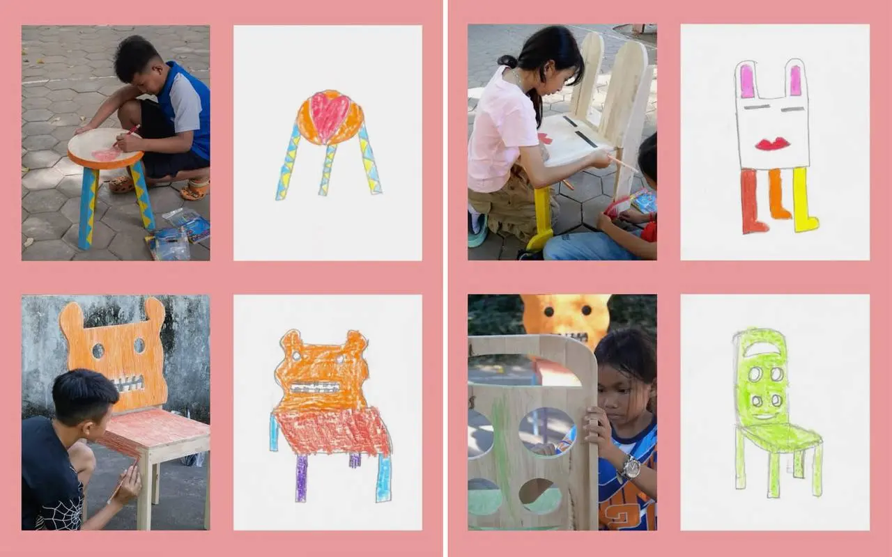 Дизайнер Тэкхан Юн в Камбодже реализовал проект Chair for Kids: ученики английской школы в Сиемреапе сначала рисовали свои идеи стульев и табуретов, затем измеряли свой рост для правильных пропорций, ... | Сетка — социальная сеть от hh.ru