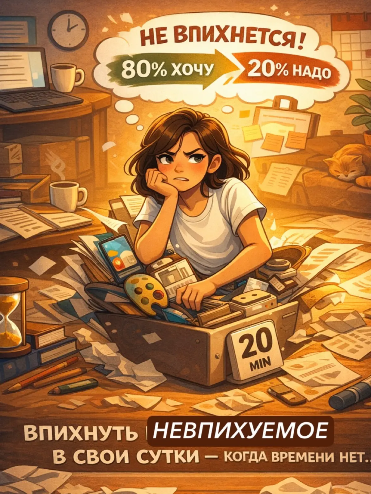 😤 «Меня бесит, что я много чего хочу, но на это не хватает времени»
Именно эта фраза выдернула меня сегодня в диалог в одном из чатов.
И я поймала себя на мысли:
а ведь это вообще не про время | Сетка — социальная сеть от hh.ru