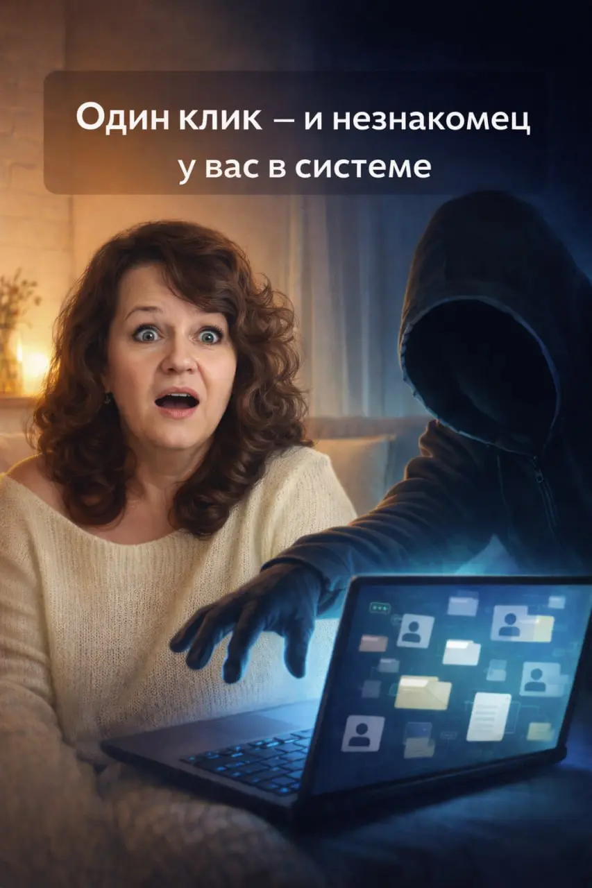 Один клик — и незнакомец у вас в системе 🔓🧑‍💻
Обычно я не пишу тексты, которые можно назвать страшилками, но сейчас мне правда важно привлечь внимание к теме безопасности наших компьютеров и личных да... | Сетка — социальная сеть от hh.ru