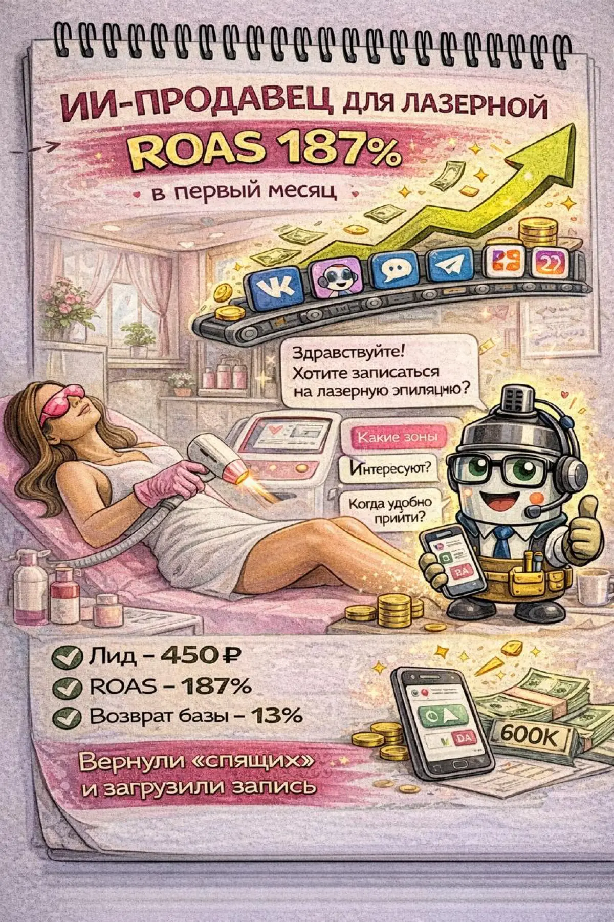 💆‍♀️ КАК ЗАПУСТИТЬ СТУДИЮ ЛАЗЕРНОЙ ЭПИЛЯЦИИ С ROAS 187 | Сетка — социальная сеть от hh.ru