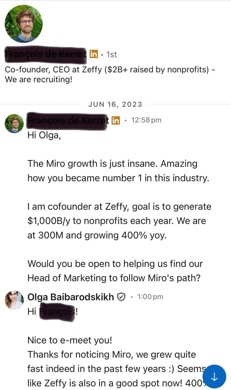 Как B2B-маркетолог нанимал CMO для Zeffy, 100% бесплатной платформы для non-profits
Некоторое время назад ко мне обратился СЕО Zeffy*, канадской tech-компании с французскими корнями, с просьбой пошэйп... | Сетка — социальная сеть от hh.ru