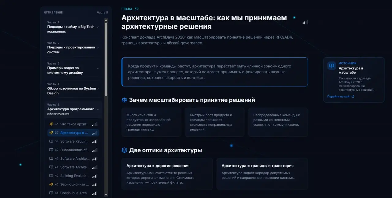 Русскоязычный справочник по системному дизайну
Позавчера заезжал на T-Sync Conf, встретился с Сашей Поломодовым (CTO Т-Банка, и автор офигенного канала "Книжный куб"), который поступательно на протяже... | Сетка — социальная сеть от hh.ru