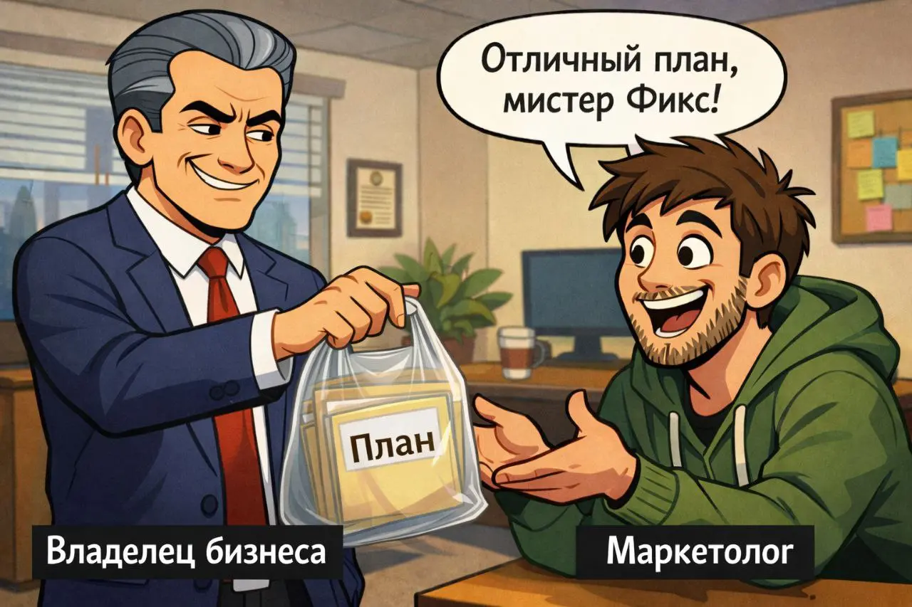 Продам бодрящий план по цене стратегии.
Вы приходите в компанию и слышите: «У нас есть стратегия». А через пять минут вам подсовывают план: контент-план, медиаплан, ABM-дорожную карту, квартальные KPI | Сетка — социальная сеть от hh.ru