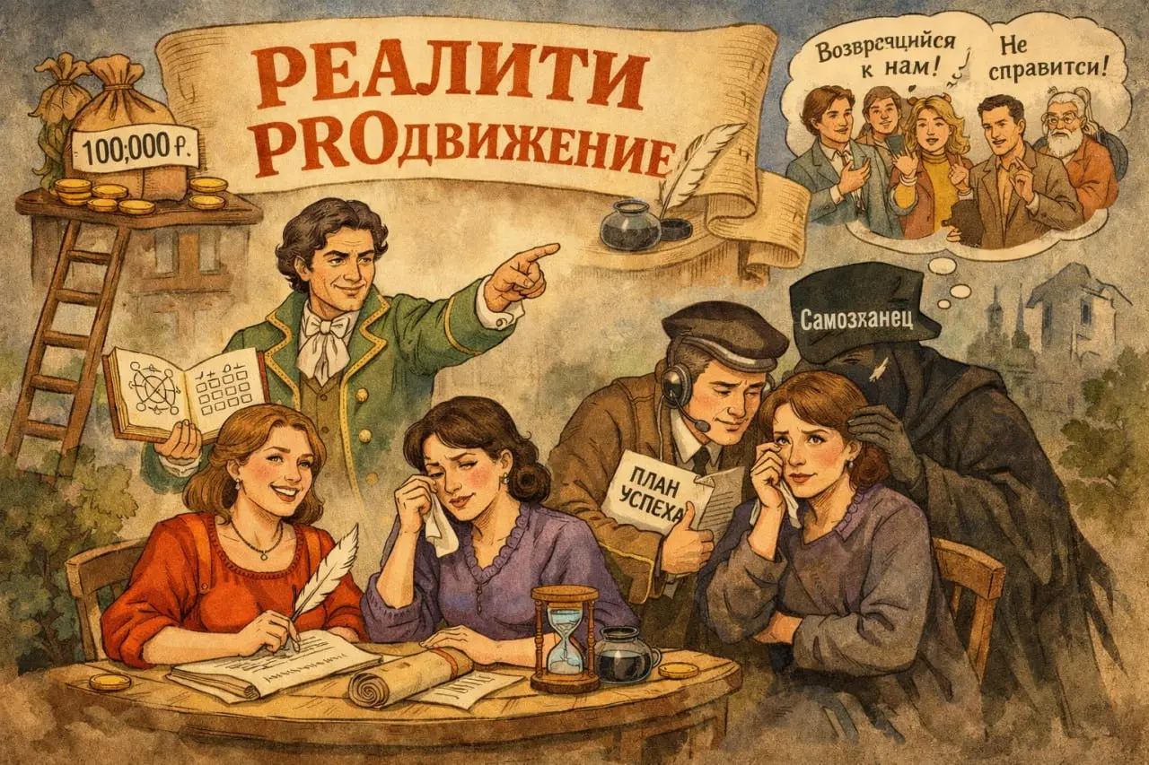 🪶 Басня о старте реалити
В одной достойной школе PROдвиженье
Случилось важное событие — движенье:
Дан старт реалити без лишних фраз —
Сто тысяч за неделю! Вот заказ!
Двух дам судьба из списка выделяет... | Сетка — социальная сеть от hh.ru
