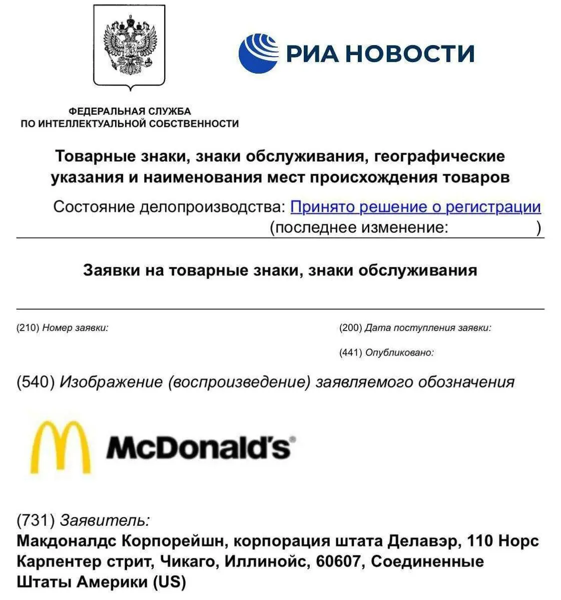 Макдональдс строит планы по возвращению и зарегистрировал свой товарный знак в России | Сетка — социальная сеть от hh.ru