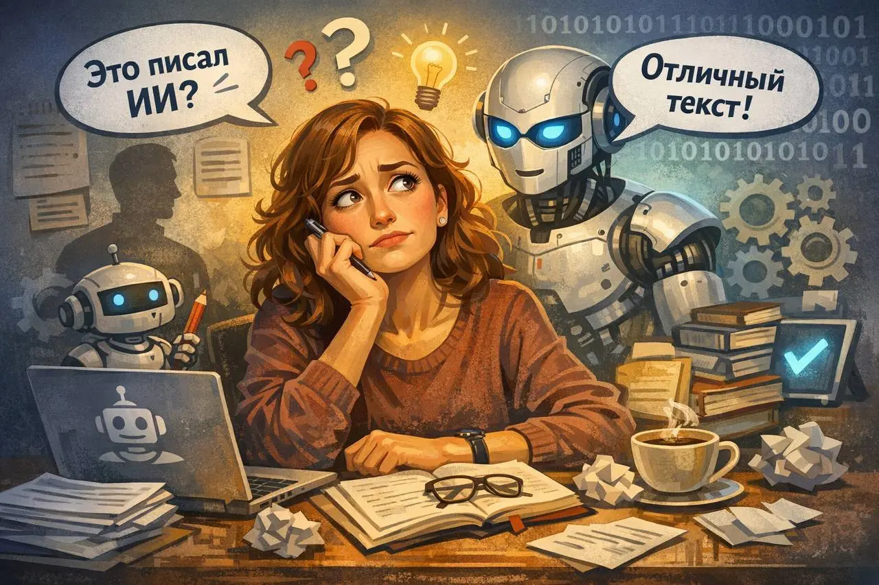 В одном профессиональном чате я выложила пост.
И почти сразу прилетает комментарий:
— «Это писал ИИ».
Честно? Сначала напряглась.
Внутри прям: «В смысле?!»
Потом выдохнула — и вспомнила историю | Сетка — социальная сеть от hh.ru