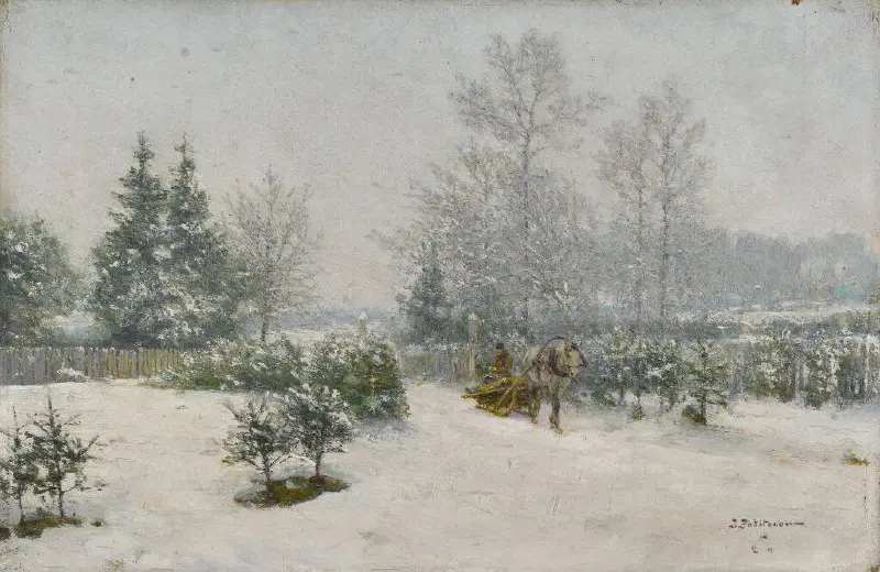 "Зимой"Похитонов Иван (1900)
Пейзаж был написан, вероятно, в Жабовщизне, небольшом имении, располагавшемся в нескольких десятках километров от Минска | Сетка — социальная сеть от hh.ru