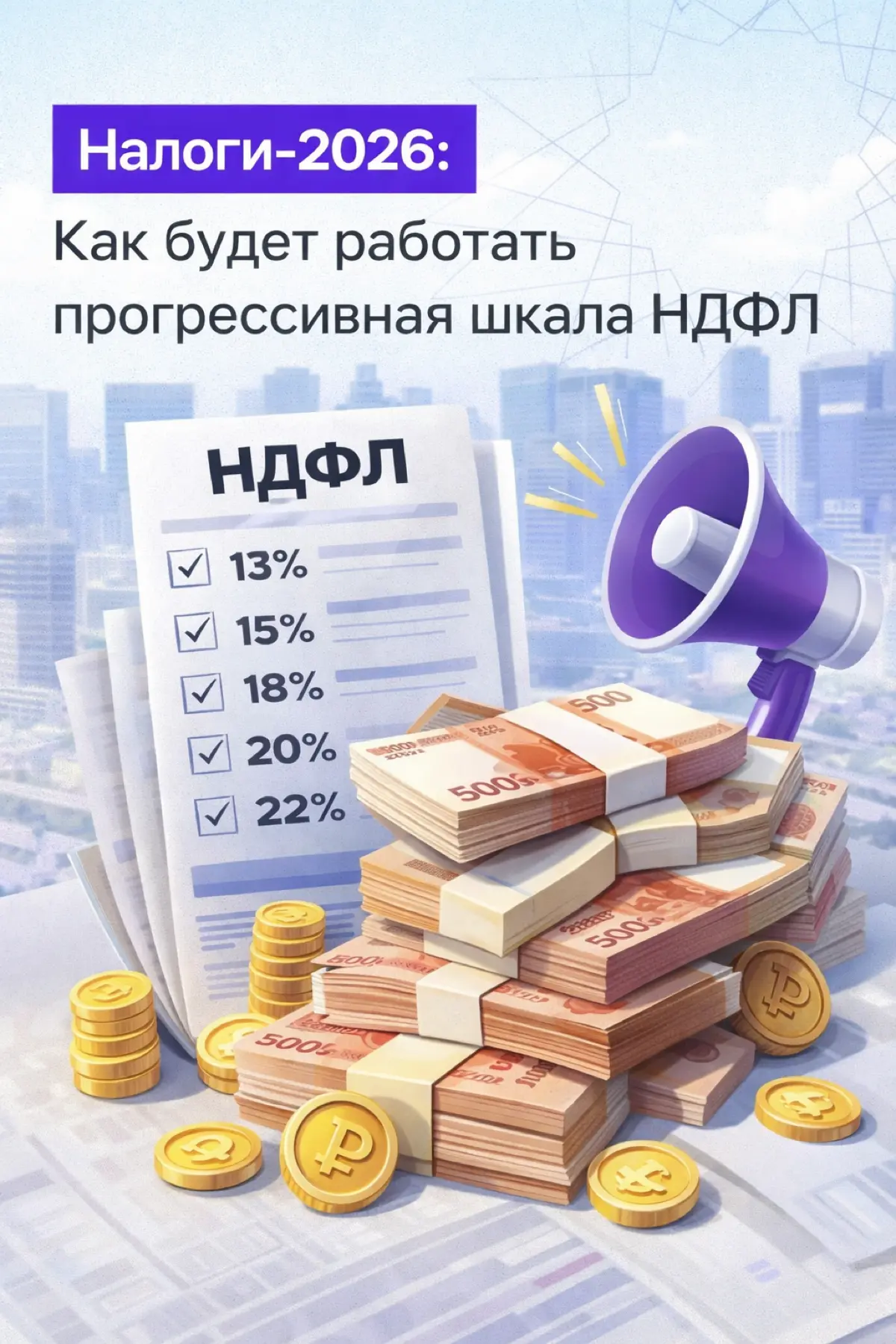 Налоги-2026: прогрессивная шкала НДФЛ - разбираемся в цифрах | Сетка — социальная сеть от hh.ru
