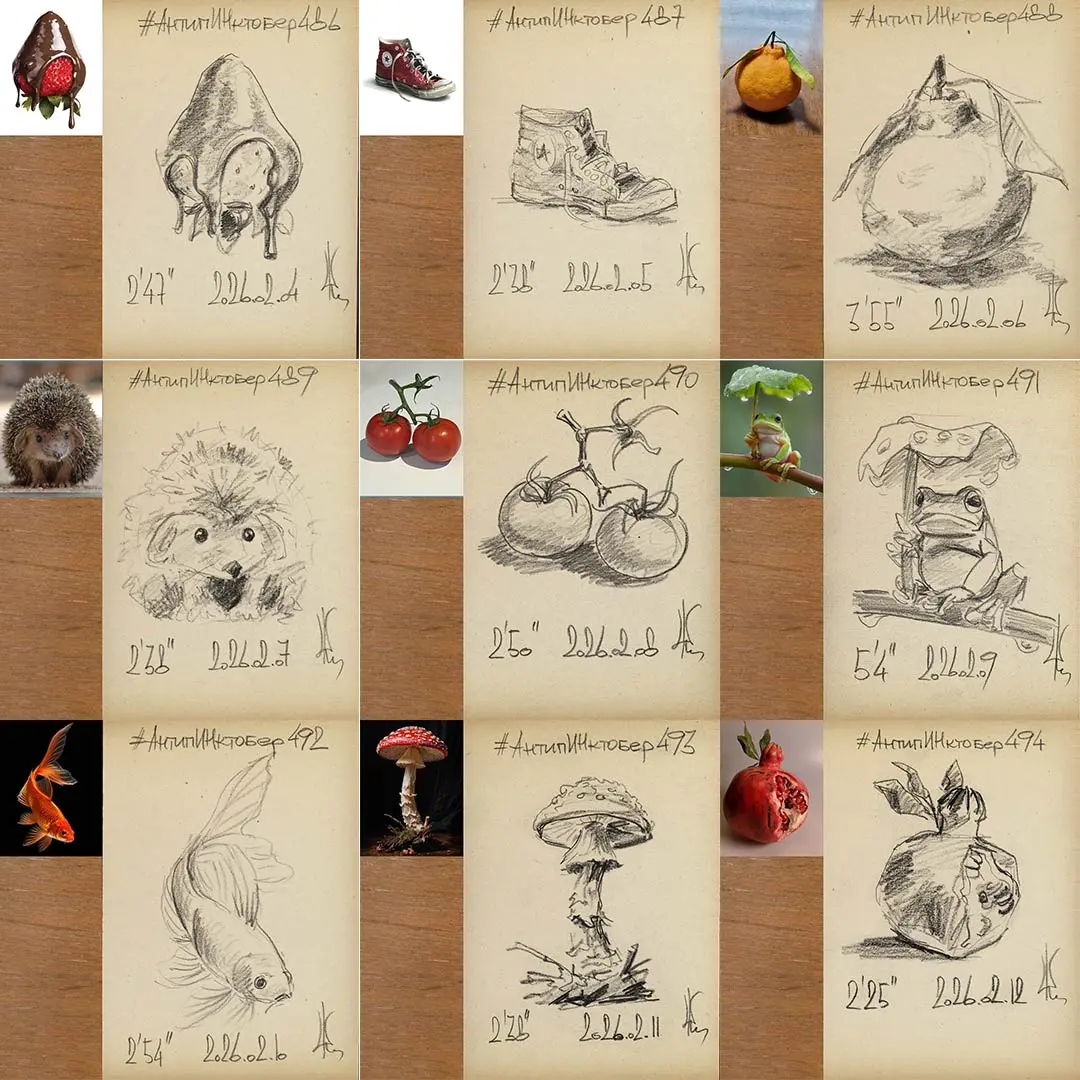 Очередная партия ежедневных набросков из марафона набросков #АнтипИНктобер
.
#oldernewpencil #ondailyart | Сетка — социальная сеть от hh.ru