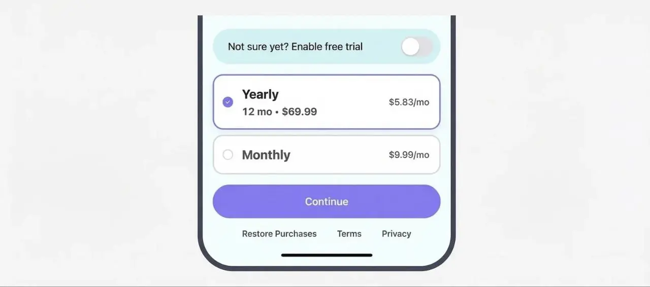 Apple начала реджектить приложения, где пэйвол с переключателем free trial. Это темный паттерн, который удваивал выручку приложений за год использования | Сетка — социальная сеть от hh.ru