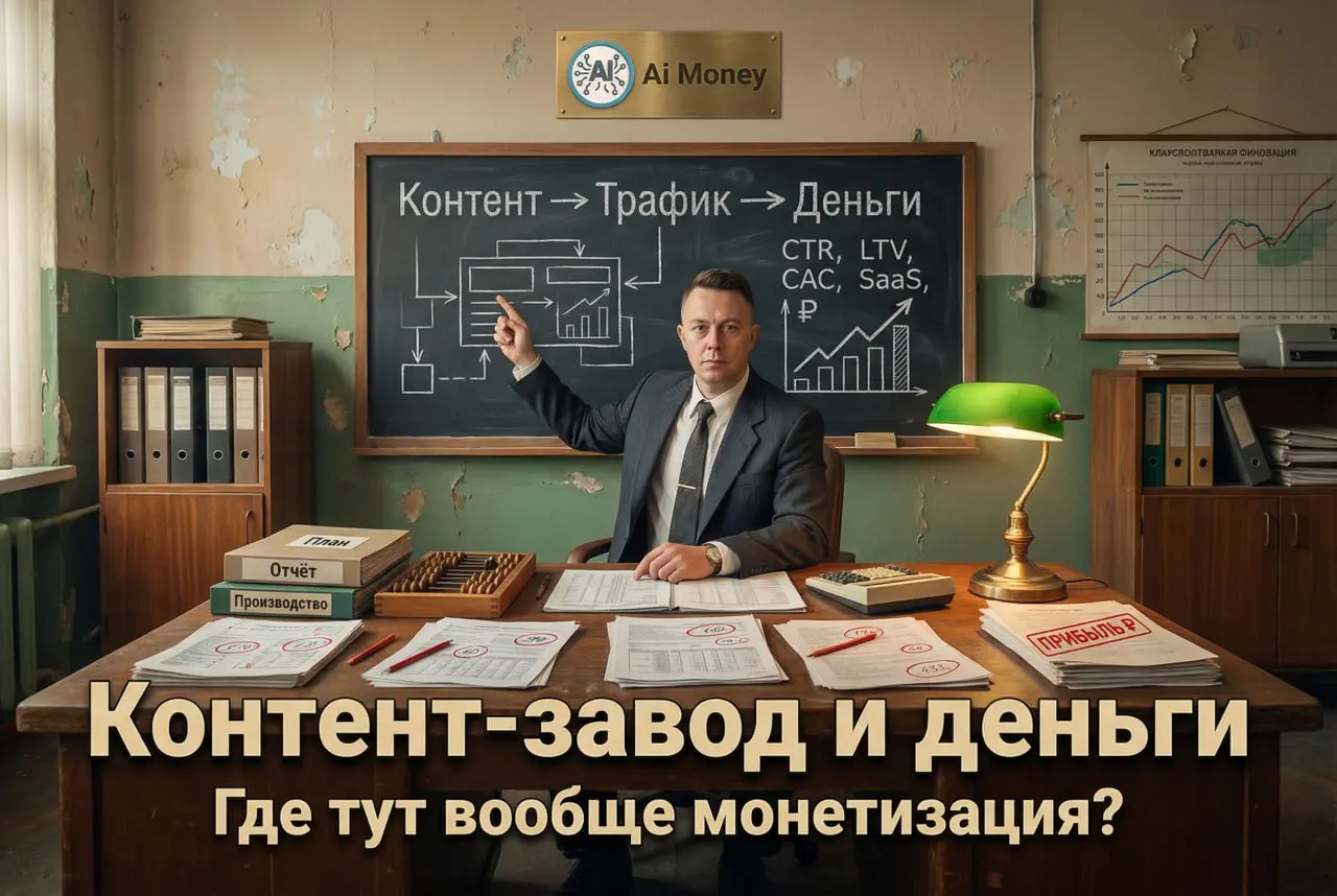 Контент-завод и деньги. Где тут вообще монетизация?
Когда речь заходит о контент-заводе, у собственников бизнеса вопросов почти нет. Им понятно: контент = трафик = заявки = клиенты. Всё логично | Сетка — социальная сеть от hh.ru